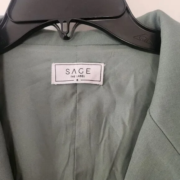 Womens Oversized Blazer Sage The Label Green Boyfriend Fit Jacket NWOT Small - Picture 5 of 5